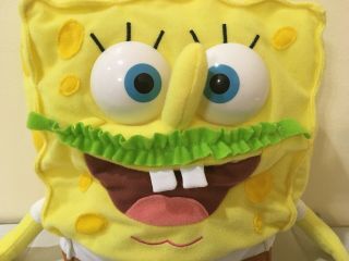 Rare Babbling SpongeBob Squarepants Plush w/ Seaweed Mustache 2004 Nickelodeon 3