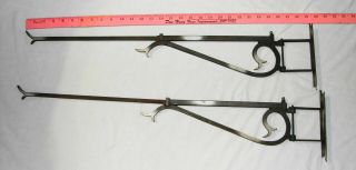 2 Antique Vintage Cast Iron Swing Arm Curtain Rods Adjustable Comes With Swing B