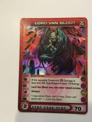 Lord Van Bloot Underworld Conqueror Ultra Rare Ripple Foil Chaotic Card Lp - Mp