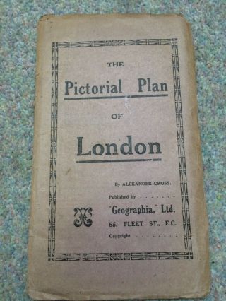 Vintage Pictorial Plan Of London By Alexander Gross “geographia” Ltdfleet St