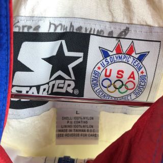 Olympic Team USA Starter Hooded Jacket Windbreaker Mens Sz Large RARE Vintage 3