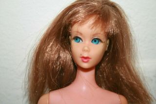 Vintage Barbie Doll 1966 Long Lt.  Brown Hair Twist And Turn Body Japan