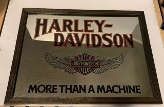 Rare Vintage Harley Davidson Wall Mirror Home Bar Decor Man Cave “c”