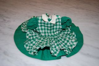 Vintage Terri Lee Doll Clothing - TERRI LEE GREEN SCHOOL DRESS & PINAFORE 3530 J 3