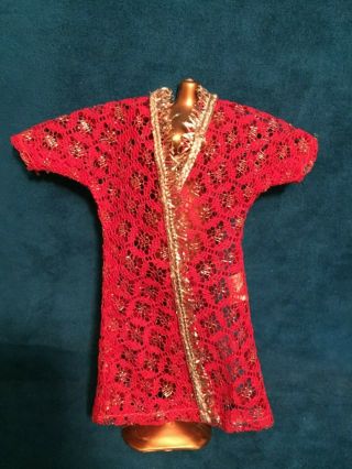 Kresge Htf Diamond Print Red Lace Robe Only No Doll Rare Clone Outfit