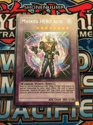 Yugioh 1st Ed Masked Hero Acid Secret Rare Prc1 - En018 Nm