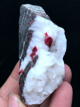 51g Rare Natural Gem Red Cinnabar Crystal Minerals Specimens Guizhou China