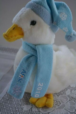 Aflac Duck Talking Winter Blue Scarf Rare Plush Stuffed Animal Toy 2010 Macy 