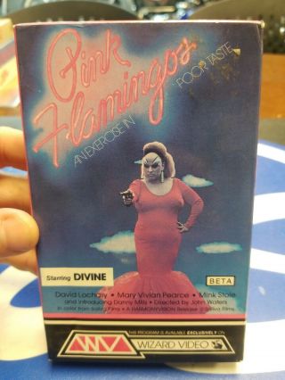 Pink Flamingos John Waters Divine Cult Classic Wizard Video (beta) Mega Rare