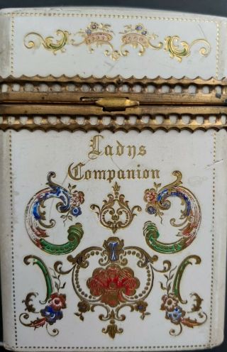 Antique Rare Ladies Companion,  Decorativ Papmache,  Ca.  1880,  Good Cond.