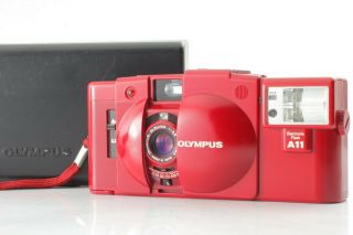 [rare Near Mint] Olympus Xa2 Red 35mm Rangefinder Camera,  A11 Flash From Japan