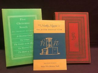 Charles Dickens Five Christmas Novels 1939 With Rare Junior Heritage Club Mag