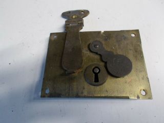 Antique Steamer Trunk Parts Brass Lock Set No/key