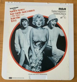 Vintage Some Like It Hot Marilyn Monroe Movie Ced Selectavision Video Disc Rare