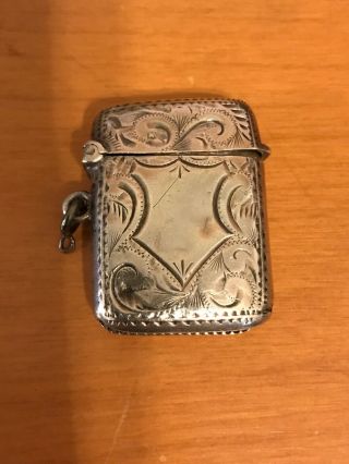 Antique Sterling Silver Vesta Case Match Safe Robert Pringle