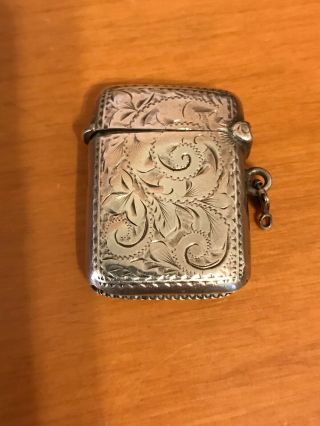 Antique Sterling Silver Vesta Case Match Safe Robert Pringle 2