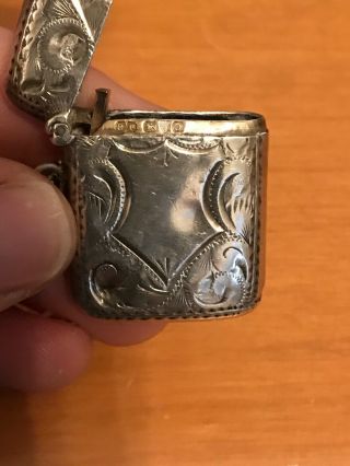 Antique Sterling Silver Vesta Case Match Safe Robert Pringle 3