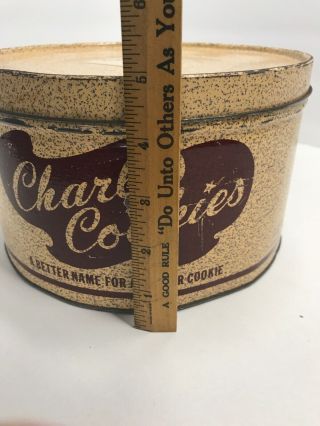 Vintage RARE Charles Cookies Potato Chip Tin Canister Calhoun Ky Mountville Pa 2
