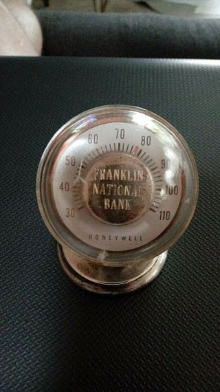 Vintage Tiffany & Co Sterling Silver Desk Thermometer Honeywell Franklin Bank.