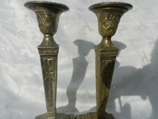 SILVER PLATED CANDLESTICKS IN THE NEO - CLASSICAL STYLE. 2