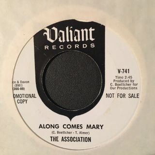 The Association - Along Comes Mary,  White Label Promo 45 Rpm,  Rare