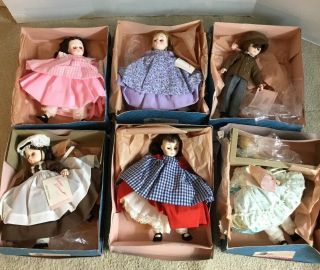 Set Of 6 Vintage 1976 Madame Alexander Little Women 12 " Dolls W/boxes
