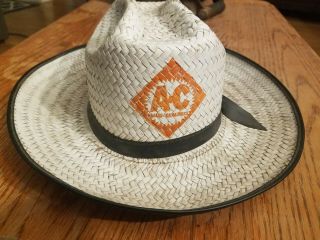 Rare Vintage 1950s Allis Chalmers Straw Hat Farm Tractor Old Ctothing