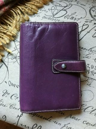 Filofax Personal Size Malden Organizer Planner Diary Purple - Antiqued Leather