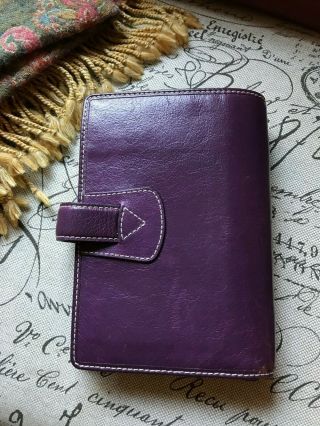 Filofax Personal Size Malden Organizer Planner Diary Purple - antiqued leather 2