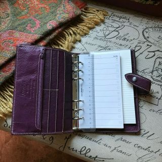 Filofax Personal Size Malden Organizer Planner Diary Purple - antiqued leather 3