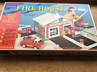 Vintage Rare 1960 " S Village Fire House 789 Nib Made By Brumberger