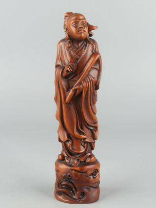 Chinese Exquisite Handmade Mythology Figure Carving Boxwood Statue