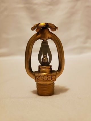 Vintage Antique 1950 Globe Model D Brass Upright Fire Sprinkler Head