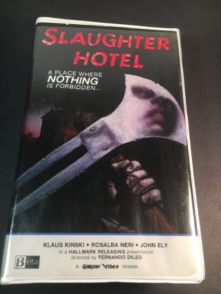 Slaughter Hotel Beta Tape Gorgon Video (not Vhs) Horror Slasher Gore Rare