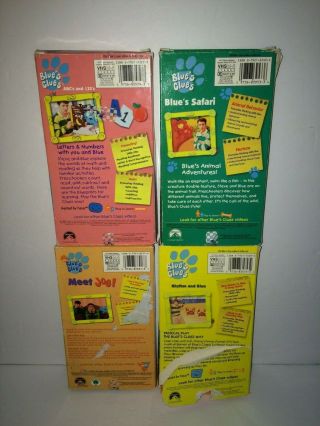Blues Clues VHS Meet Joe Rhythm & Blue ABC ' s 123 ' s Safari RARE Nickelodeon Nick 2