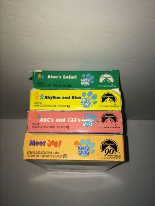 Blues Clues VHS Meet Joe Rhythm & Blue ABC ' s 123 ' s Safari RARE Nickelodeon Nick 3