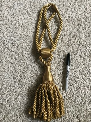 Vintage Gold Decorative Drapery Wood/tassel Rope/cord Tie Back Holdback