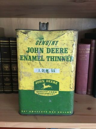 Very Rare 1950s - 60s John Deere " Enamel Paint Thinner " Gallon Can -