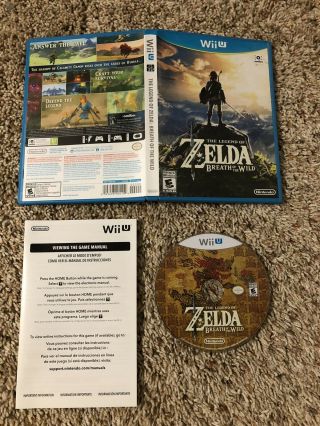 The Legend Of Zelda Breath Of The Wild - Nintendo Wii U,  Complete,  Rare