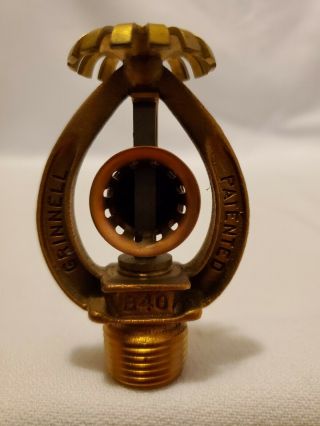Vintage Antique 1940 Grinnell Duraspeed Model B Brass Upright Sprinkler Head