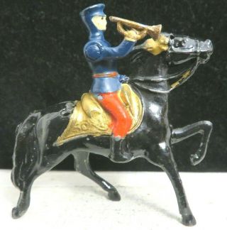 Barclay Lead Toy Soldier Rare Mounted Officer Moving Arm & Bugle Bca Shape