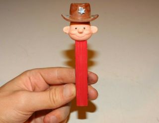 Vintage Rare Pez Pal Sheriff Cowboy Hat No Feet Pez Dispenser Red Bottom M25