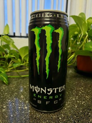 Rare 2009 Monster Energy Green Ribbed Bfc Can 32 Oz (946ml) Drink Old
