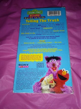Sesame Street - Telling the Truth [VHS] kids guide to life Dennis Quaid Rare 2