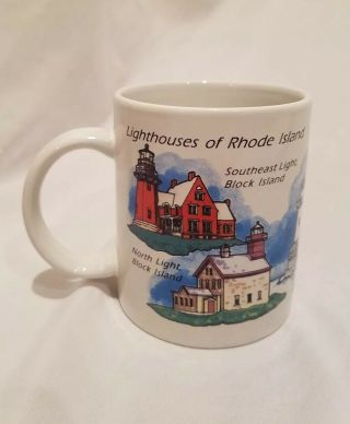 Lighthouses Of Rhode Island Coffee Mug,  Cafe Art Ceramic Cup,  Newport,  Rare