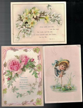 8 ANTIQUE 1800 ' S - 1910 VICTORIAN SCRAP PRAYER CARDS 2