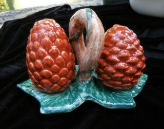 Rare Vintage Fitz & Floyd Pinecone Salt & Pepper Hard To Find Thanksgiving Fall