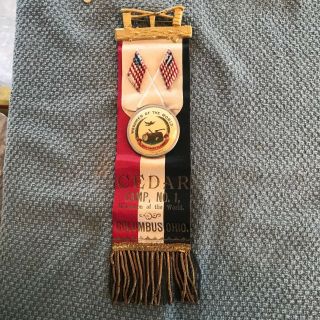 Antique Rare Woodmen Of The World Columbus Ohio Ribbon Medal Fraternal