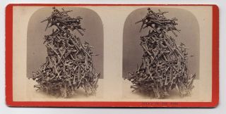 Relics Of The Fire Nails Rare Stereoview 1870s Boston Ma Chicago Il Sv Artistic