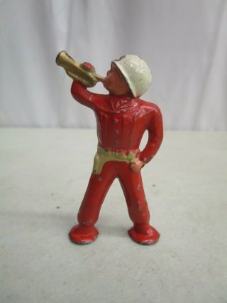 Vintage Barclay/manoil Pod Foot Lead Soldier Soldier W/bugle (rare Red Color)